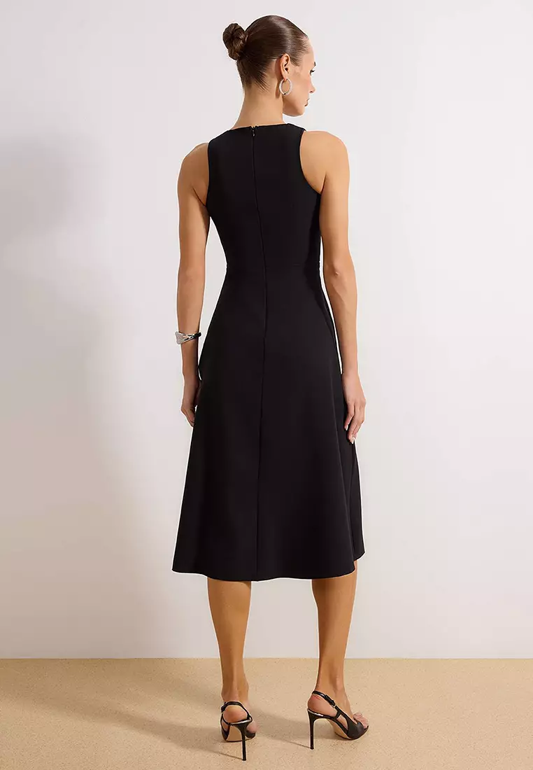 A-Line Evening Dress With Stone Accessories