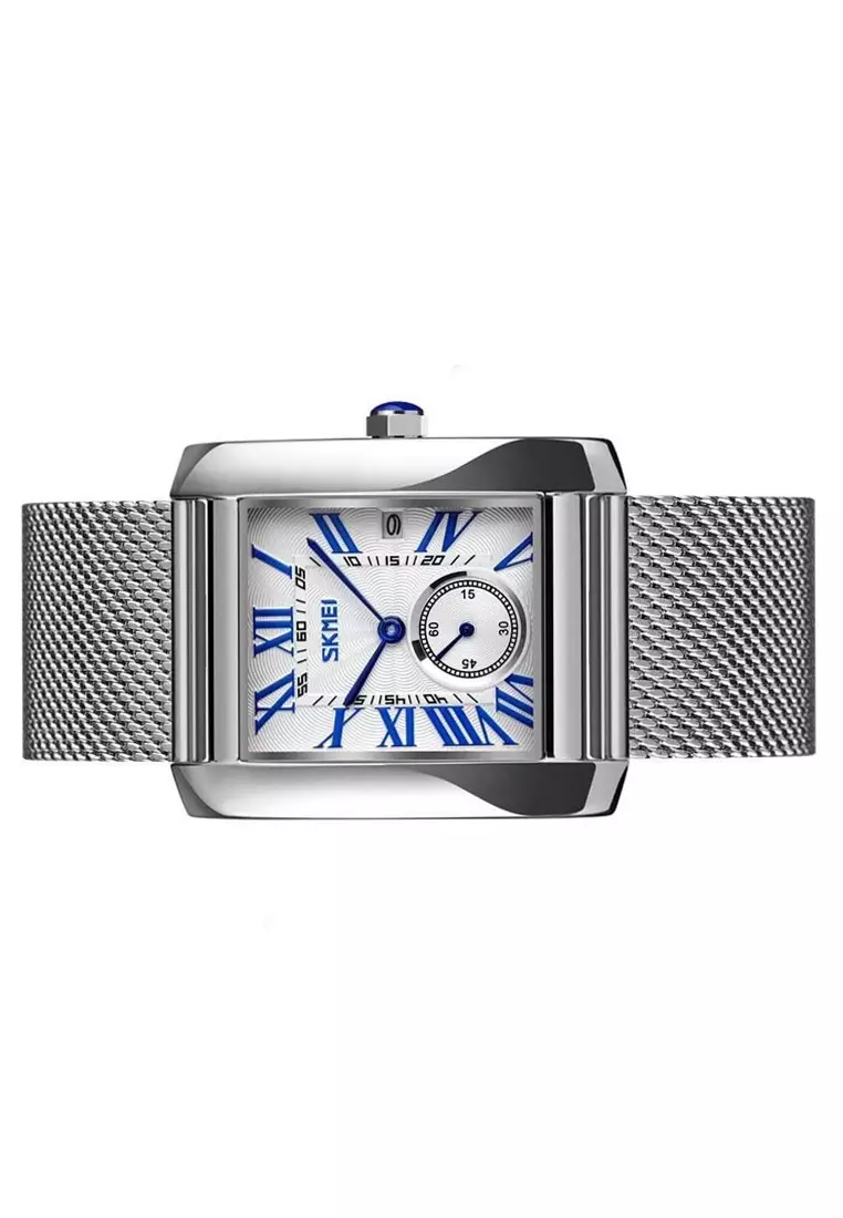 Jam Tangan Casual Analog Pria Water Resistant 30m Strap Tali Material Stainless Steel WQ23 ORIGINAL