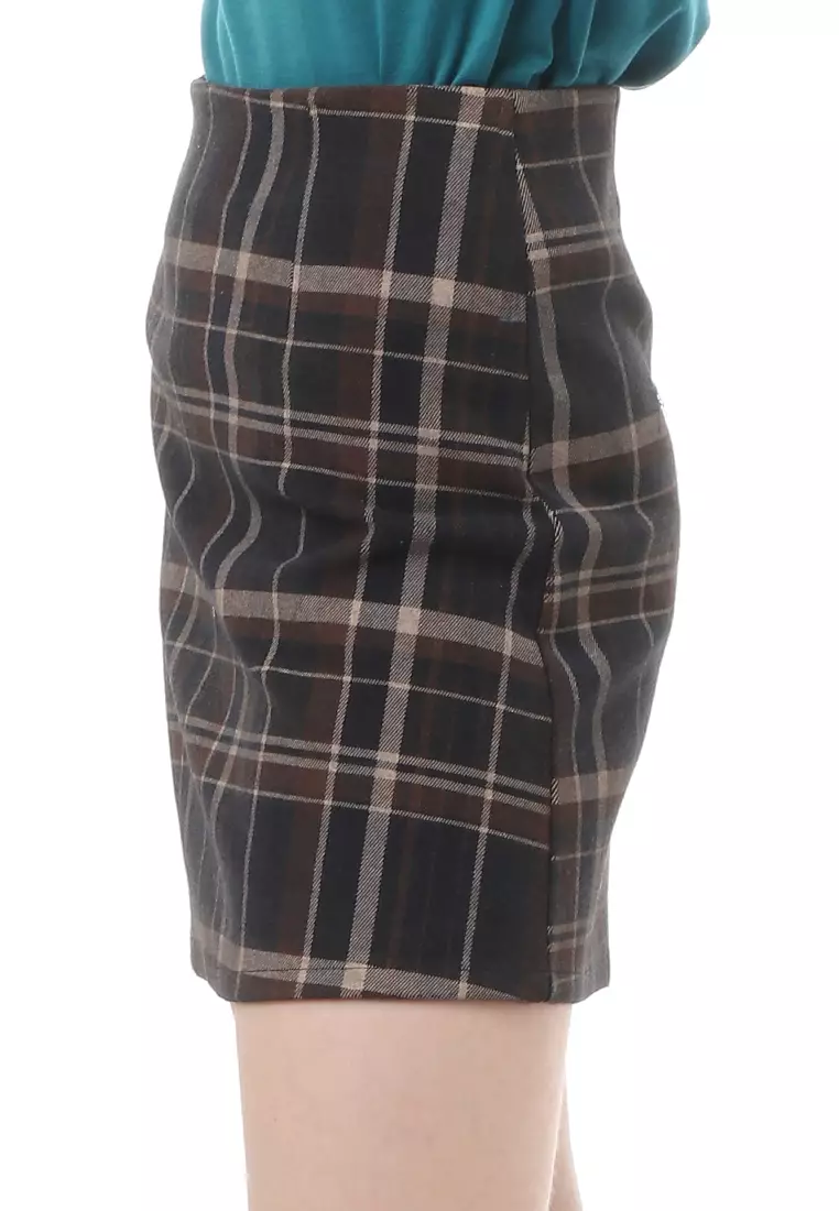 Manna Plaid Skirt Mini Design Motif Kotak-Kotak Premium Quality - Black