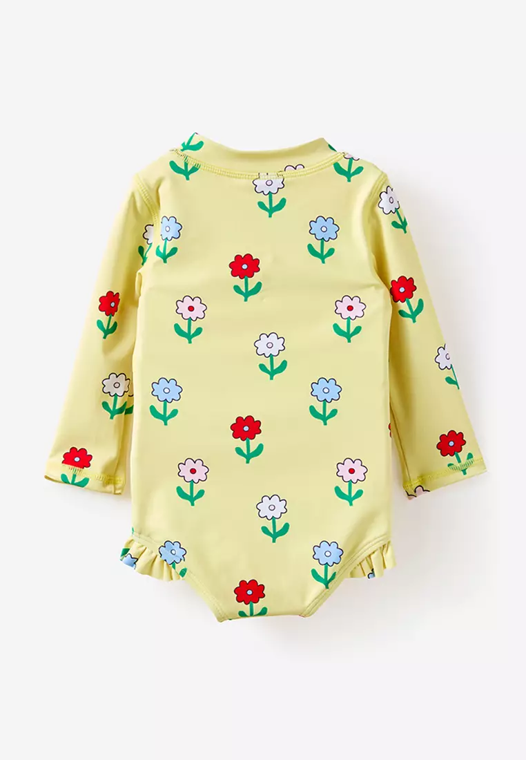 Lucy Long Sleeves Ruffle Back Swimsuit