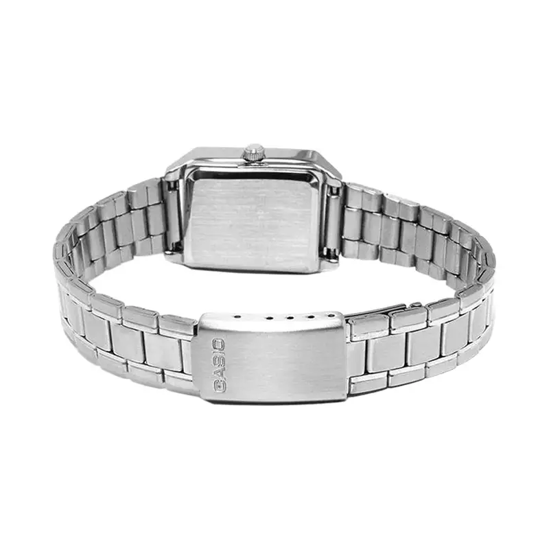 Jam Tangan Wanita Analog Casio Standard LTP-V007D-1BUDF LTPV007 LTP-V007D Tank Black Dial Stainless Steel Band