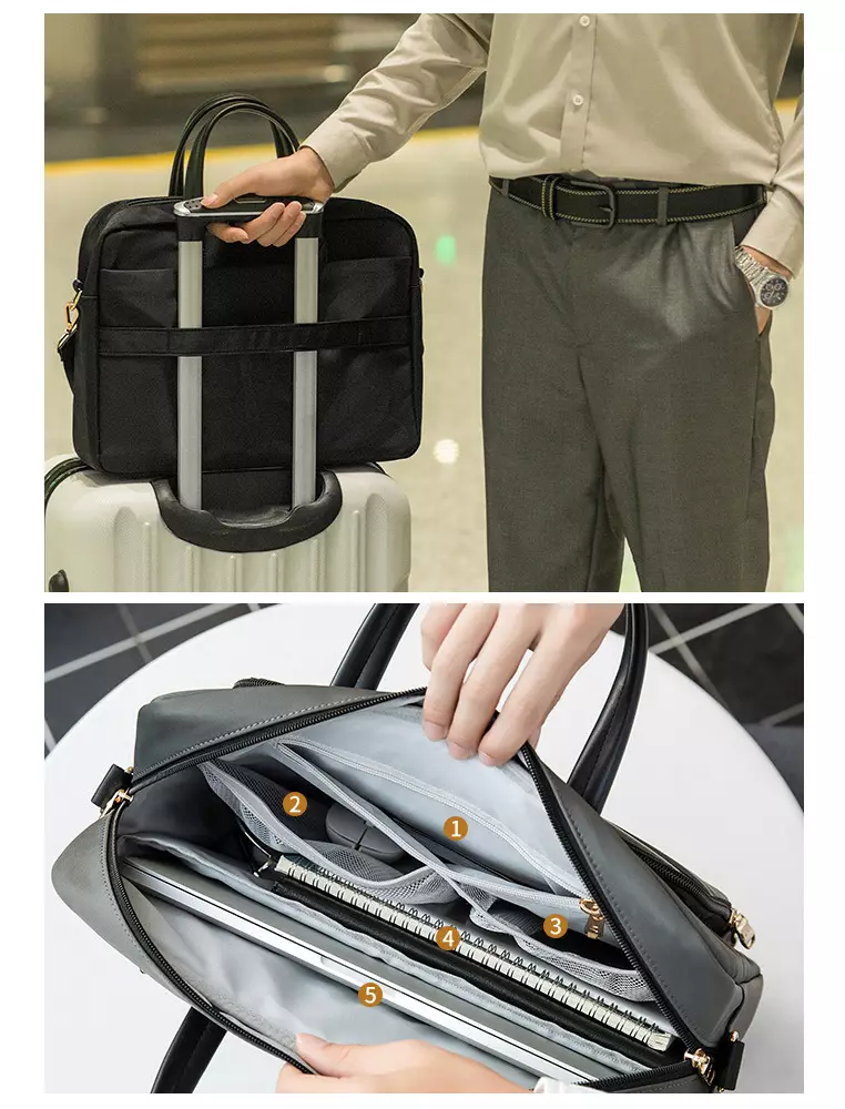 Trimmed Convertible Laptop Bag