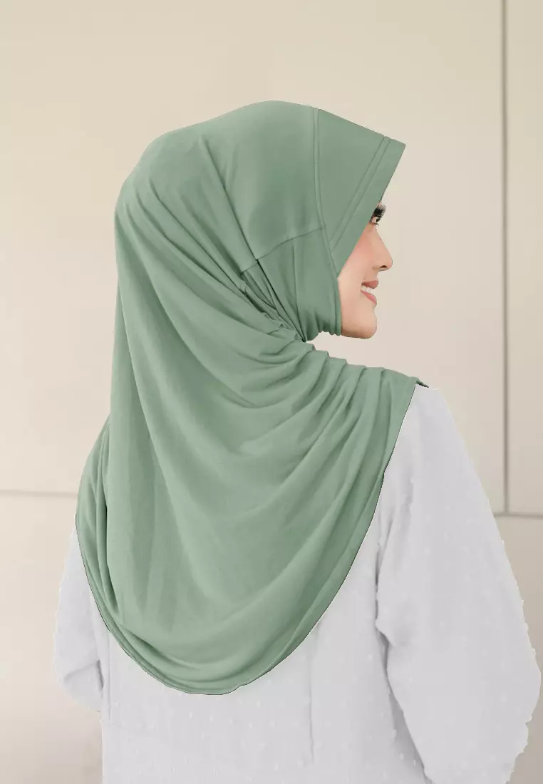 Zelena - Mahika Bergo | Hijab Instan Daily | Bergo Pad Kerut - Matcha Green
