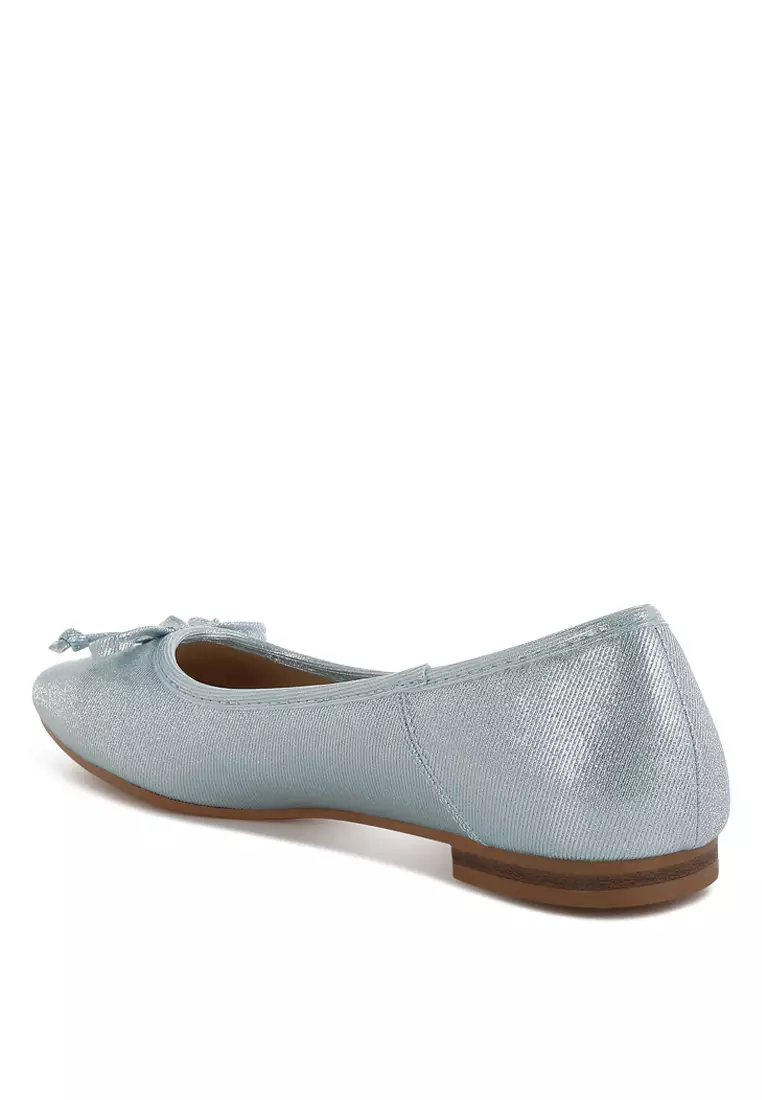 Metallic Ballet Flats in Baby Blue