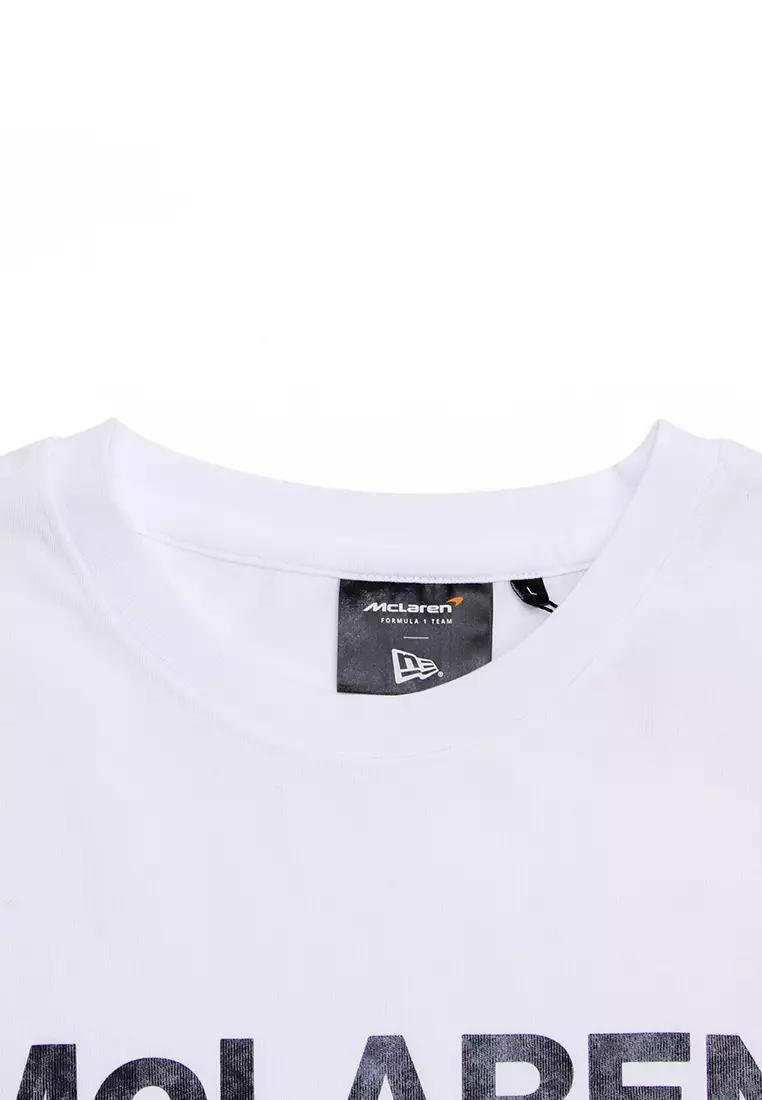 NE McLaren Racing Wordmark White Oversized Short Sleeve T-Shirt
