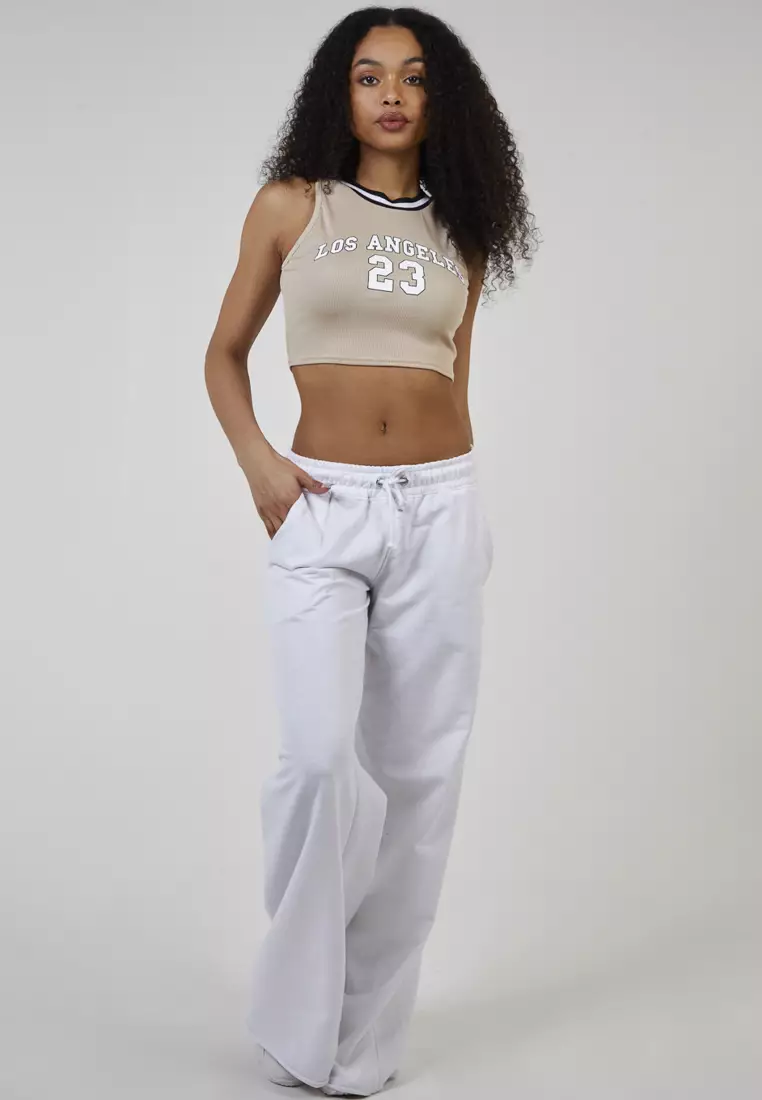 Pink Vanilla Stone Sports Stripe Varsity Super Crop