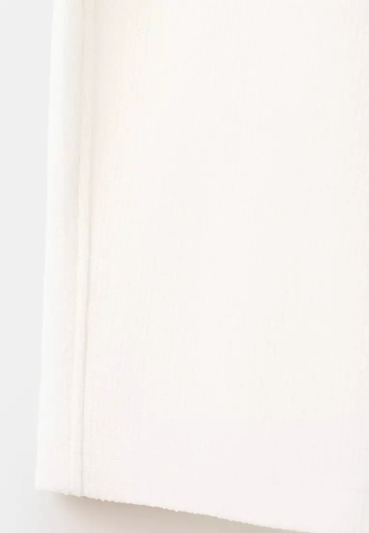Textured Cotton Bermuda Shorts with Drawstring