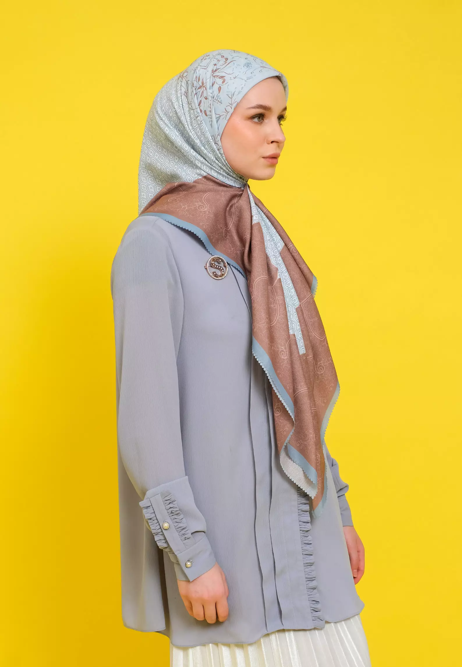Rachida Printed Scarf | Hijab Segi Empat Motif