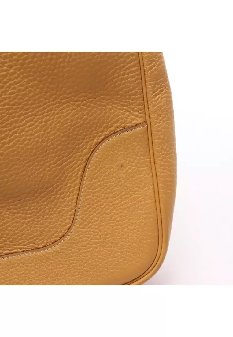 Pre-Loved Hermès trim 35 Jaune one shoulder bag Clemence leather yellow gold hardware □K stamp