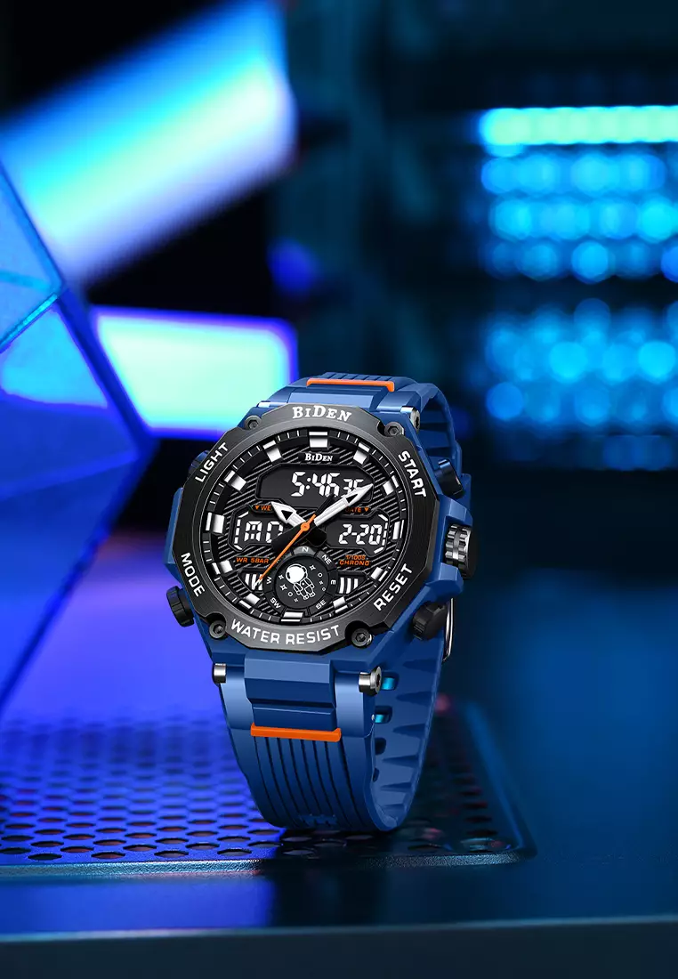 Jam Tangan Pria Analog&Digital Military Original Sports Kalendar Biru