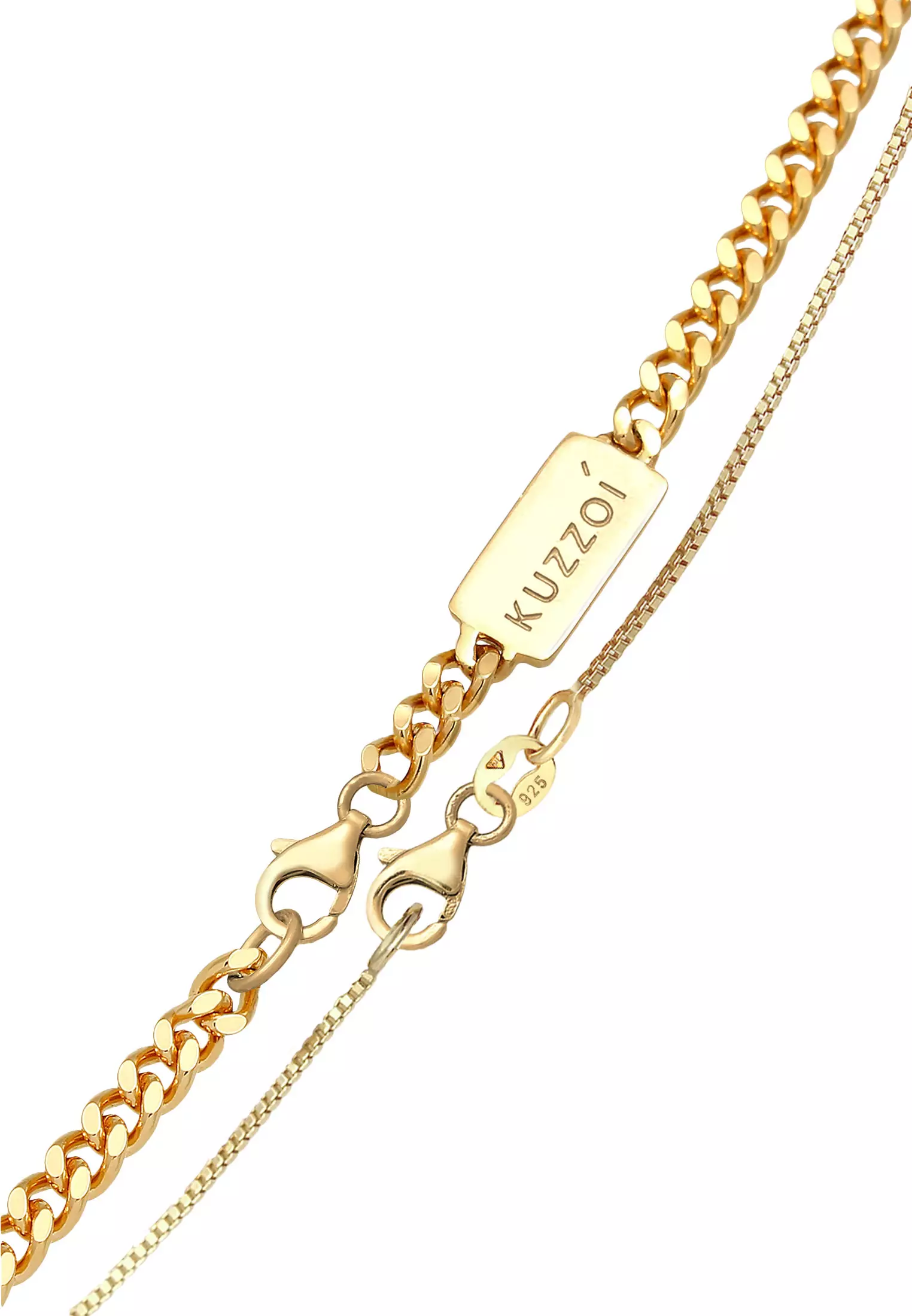 Necklace Men Set Curb ChainVenetian ChainBasic Blogger Trend Gold Plated