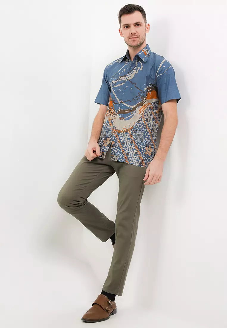 Tyaga Kemeja Batik Premium Pria Casual Modern Lengan Pendek