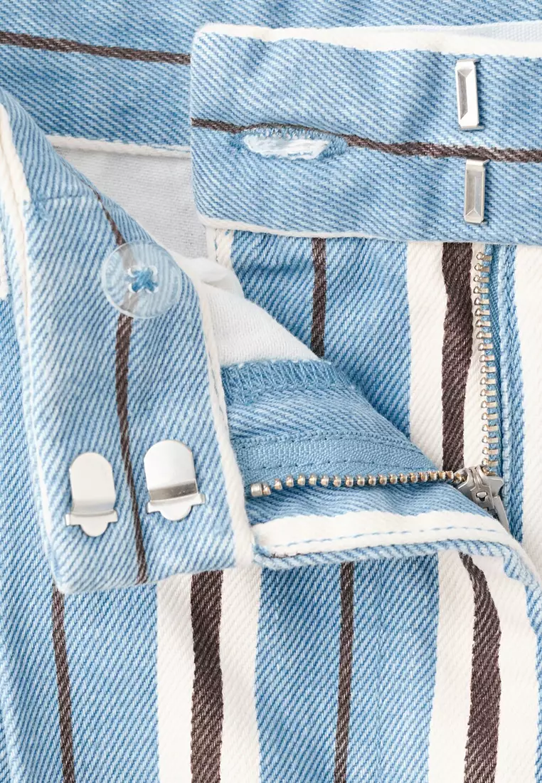 Wide Leg Striped Jeans