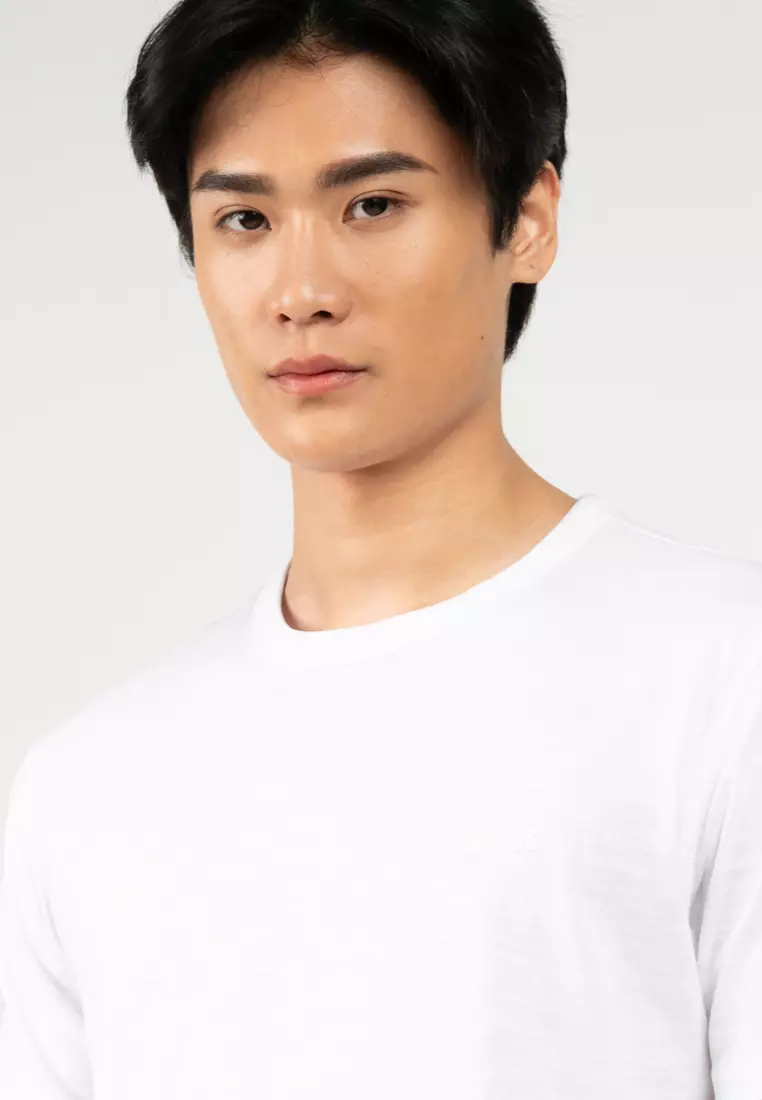 Logo Slub Cotton T-Shirt - BOSS Orange