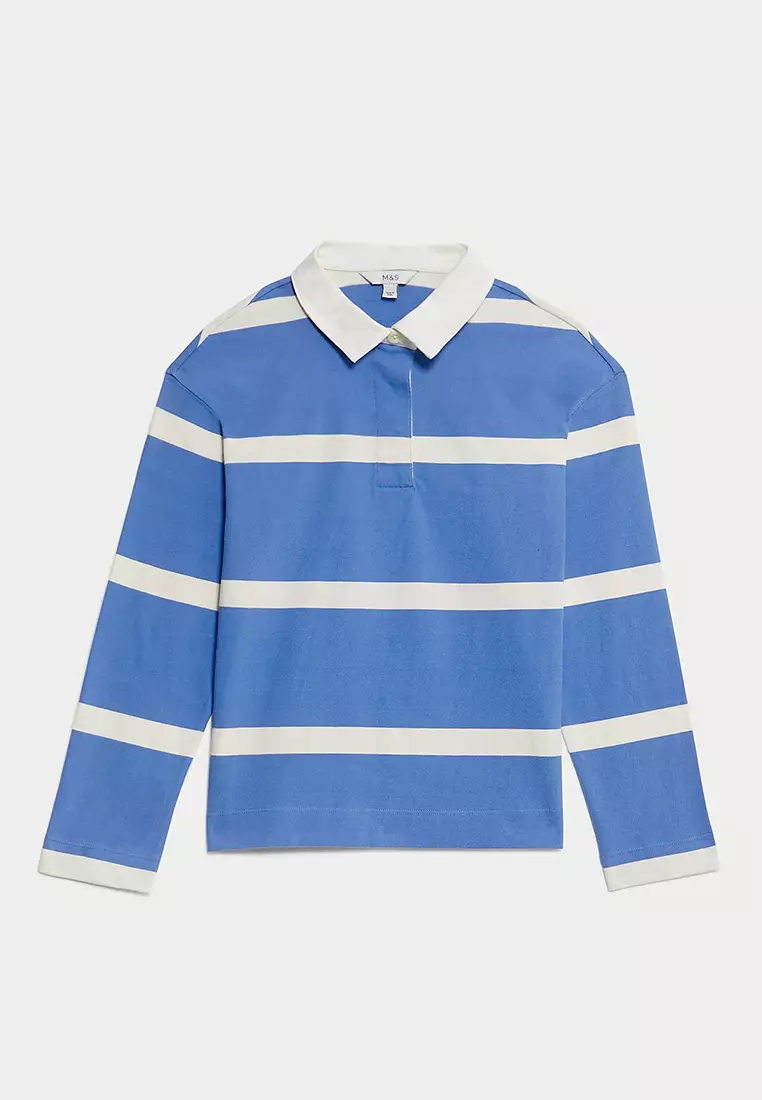 Pure Cotton Striped Rugby Top