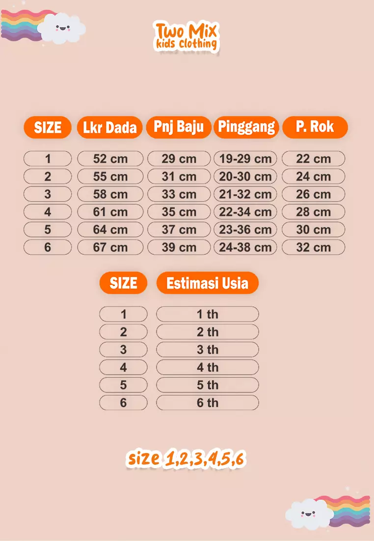 Two Mix - Setelan Anak Perempuan - Stelan Rok Anak Cewek 1-6 Tahun 4377 Brown