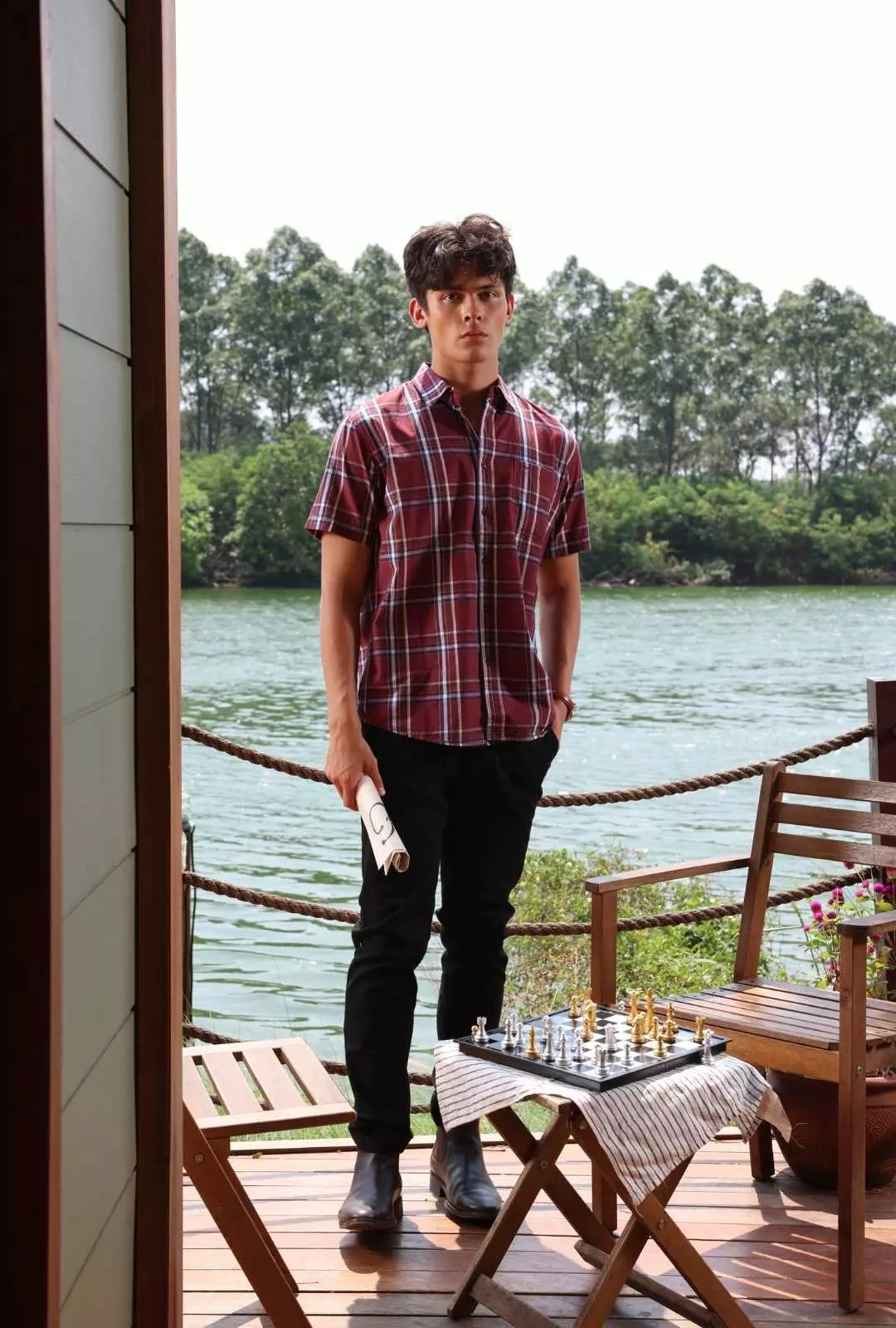 POLICE Kemeja Yarndyed Kotak Regular Fit Pria