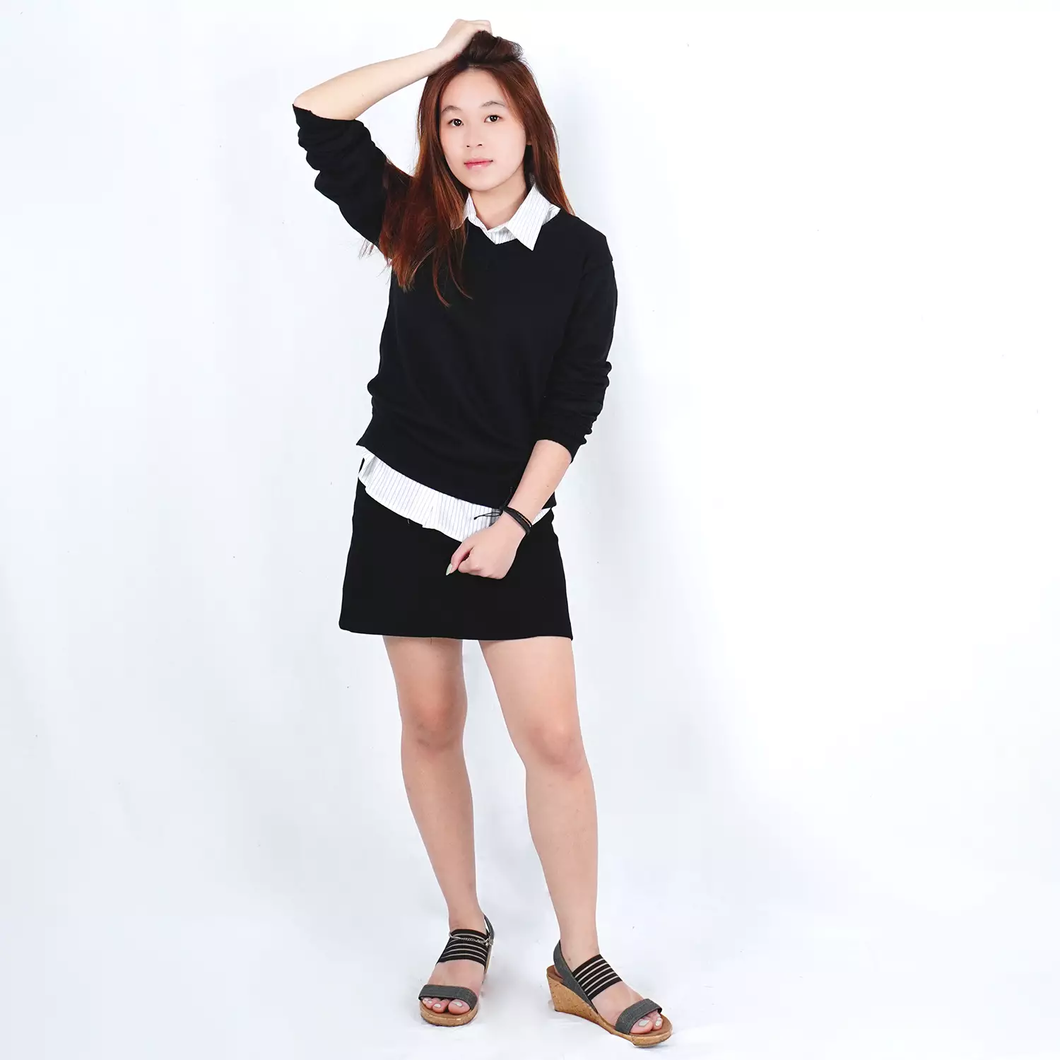 OKECHUKU Vanessa Sweater Rajut / Sweter Knit Wanita Tangan Panjang / Switer Leher V Basic Polos