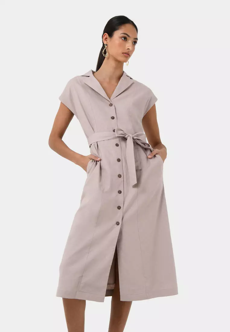 Kade V-neck Linen Dress