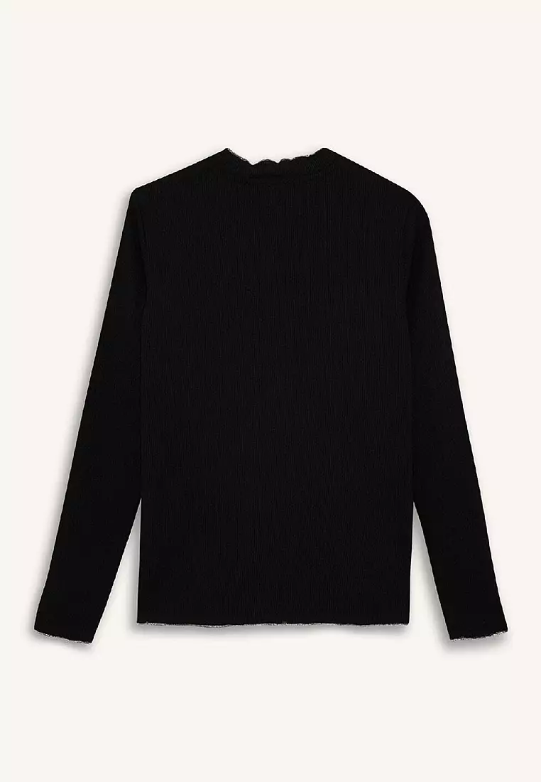 Ribbed Camisole Basic Plain Long Sleeve T-Shirt Tunic