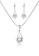 SO SEOUL silver Callista Teardrop with Solitaire Diamond Simulant Hoop Earrings and Necklace Set 3B95BAC07BF1A6GS_1