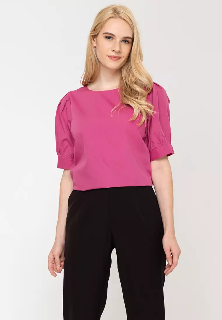 Buy BADOMODA Cardiff Pleated Puff Sleeves Top 2023 Online | ZALORA