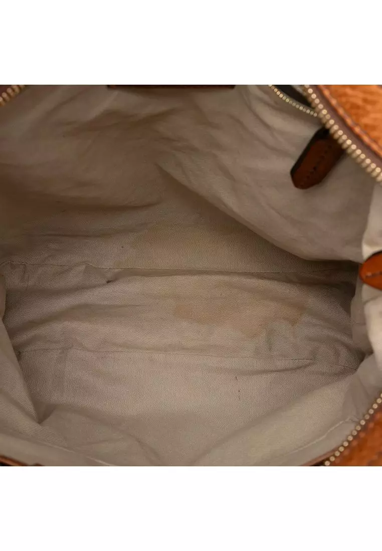Pre-Loved Burberry House Check Canvas Bonington Satchel