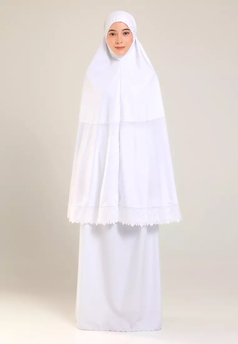 Siti Khadijah Telekung Signature Sakura in White