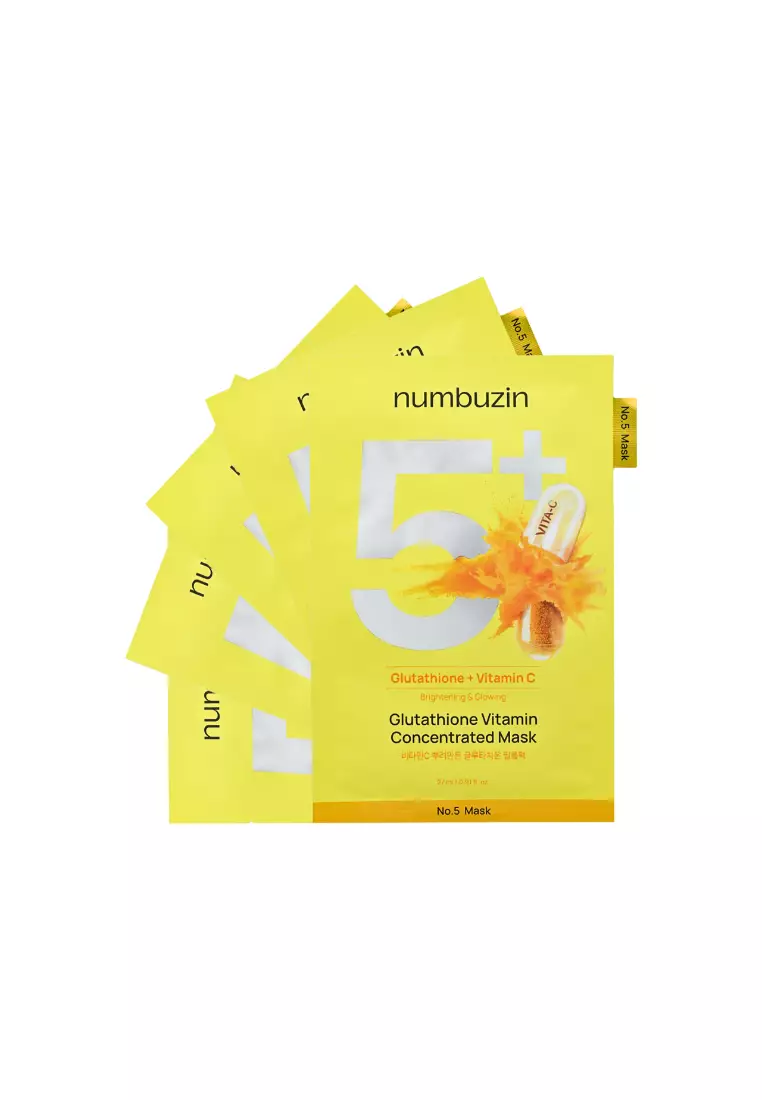 NUMBUZIN No.5+ Glutathione Vitamin Concentrated Mask (5pcs)