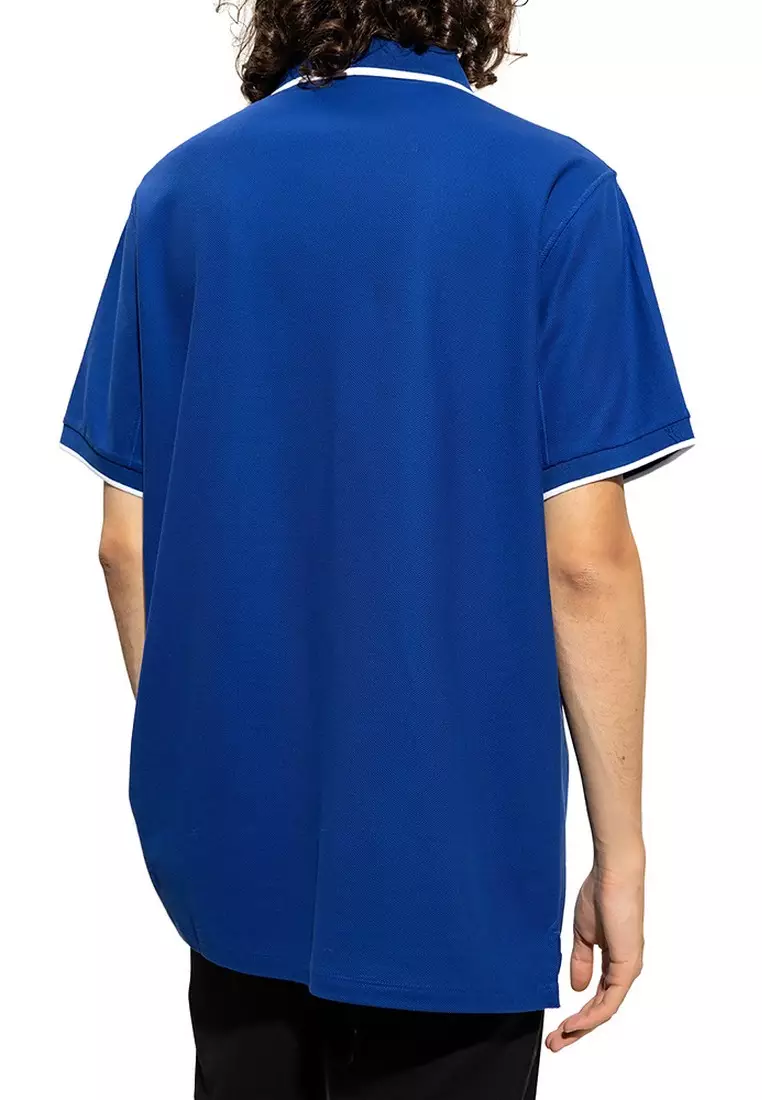 BURBERRY Burberry Logo Print Polo Tee in Deep Royal Blue 2024