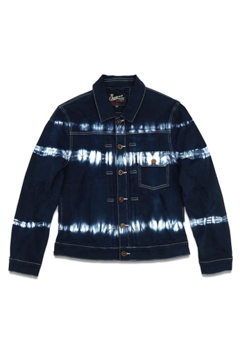 men s tie dye light weight denim jacket