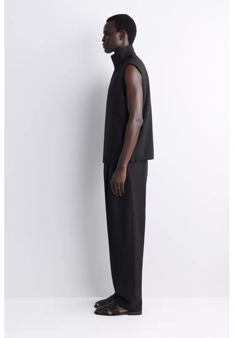 TAILORED FUNNEL-NECK WOOL GILET