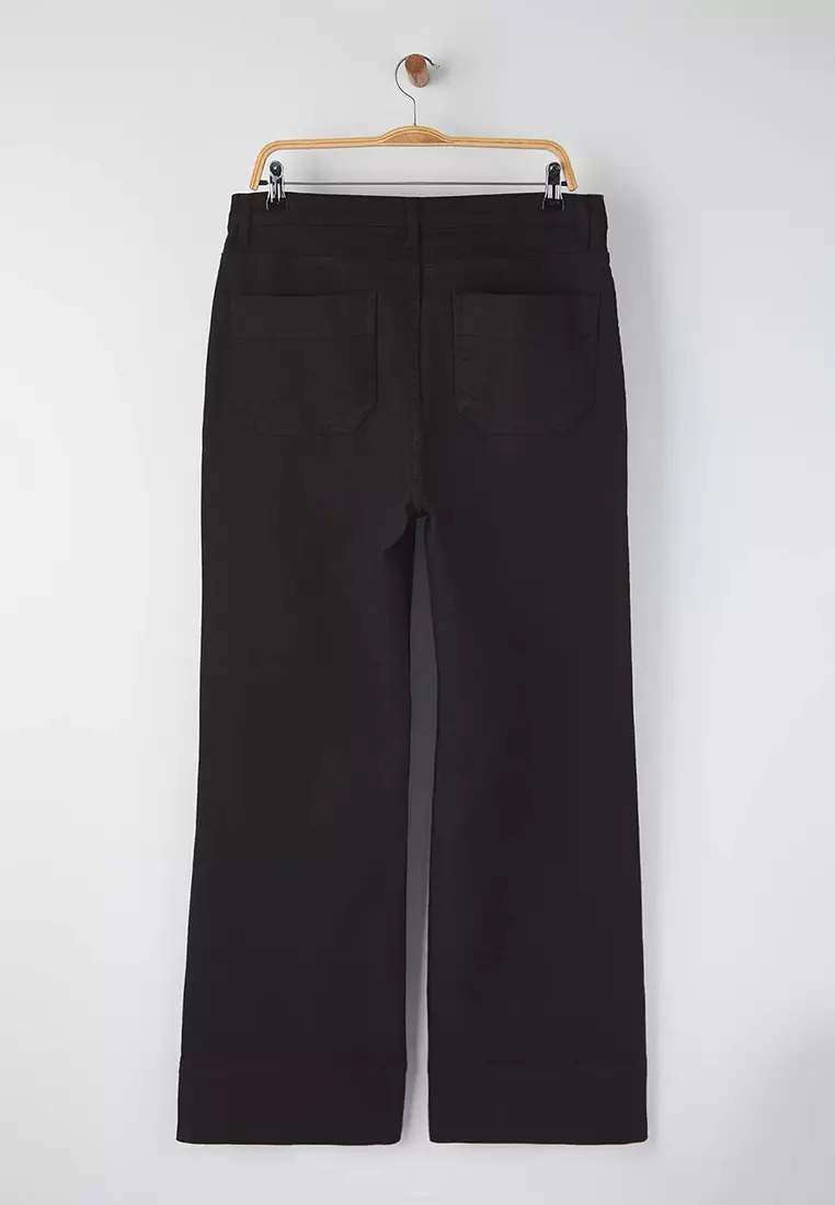 Black High-Leg Denim Plus Size Flare Jeans