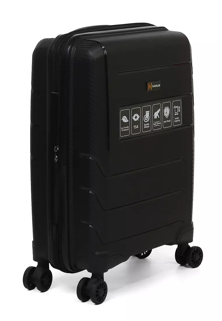 Carlton Koper Size 20inch Classic Design Suitcase Unisex TSA Lock Material Polypropylene ORIGINAL - Black