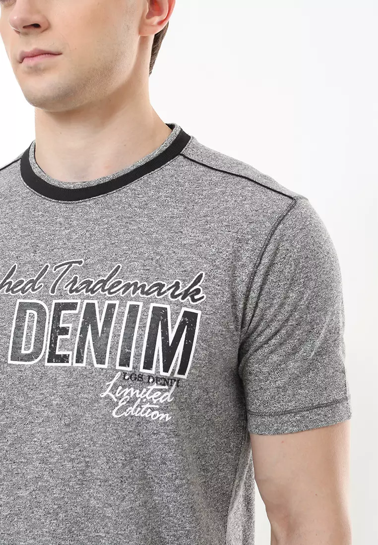 LGS - Slim Fit - Kaos Fashion - Motif Sablon LGS Jeans - Abu - JTS.322.M2458F.01.C