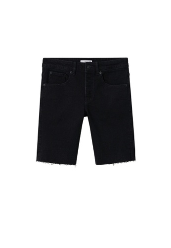 MANGO KIDS grey Frayed Hem Denim Shorts 67B70KA017DA02GS_1