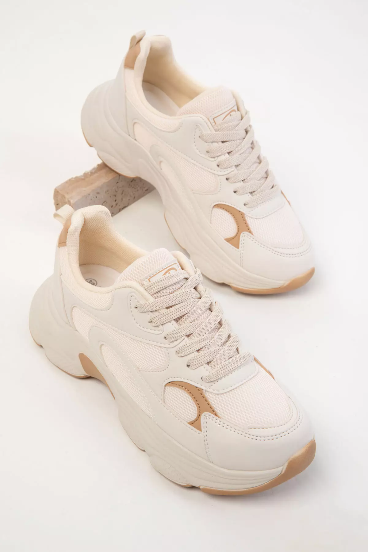 Beige-Tan Women's Sneaker 20566