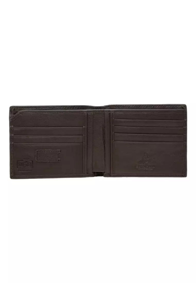 Men's Grain Leather RFID Minimalist Slim Bifold Big Wallet EWB 40363