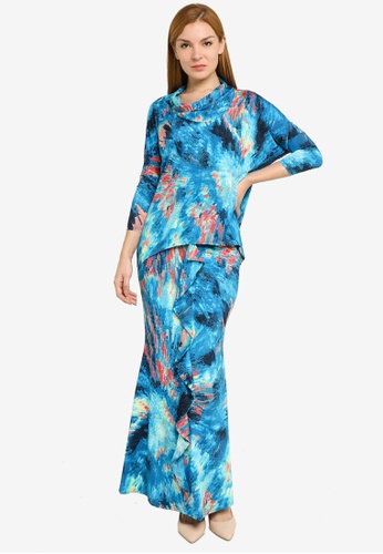 Zuco Fashion blue Modern Kurung Kedah With Cowl Neckline 1CF8CAA458670BGS_1