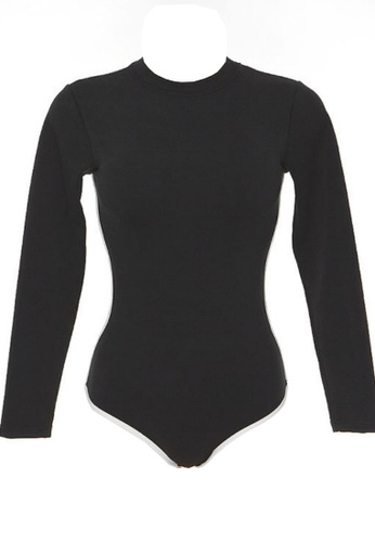 LYCKA black LNN1227 Korean Lady Long Sleeve Rush Guard Swimwear Black 5CEB6US5C3E7EEGS_1