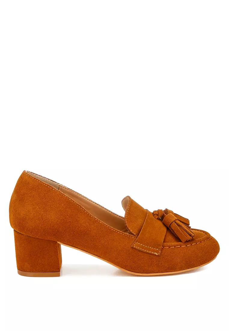 Discount on Rag & CO.  shoes - SKU: Tassels Detail Suede Loafers in Tan