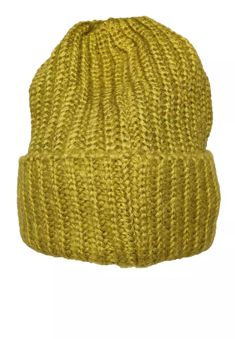 Khaki Green Waffle Cuff Beanie
