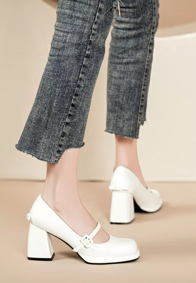 7CM Girly Patent Leather Mary Jane Shoes TE876-8