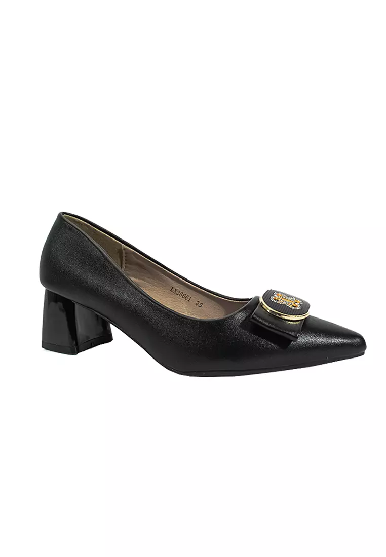 Women's College Pumps Shoes LX 26661 Black C54 C63 C65 C70