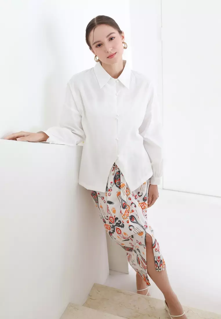 Nayara Atasan Wanita Premium Sadana Polos Putih