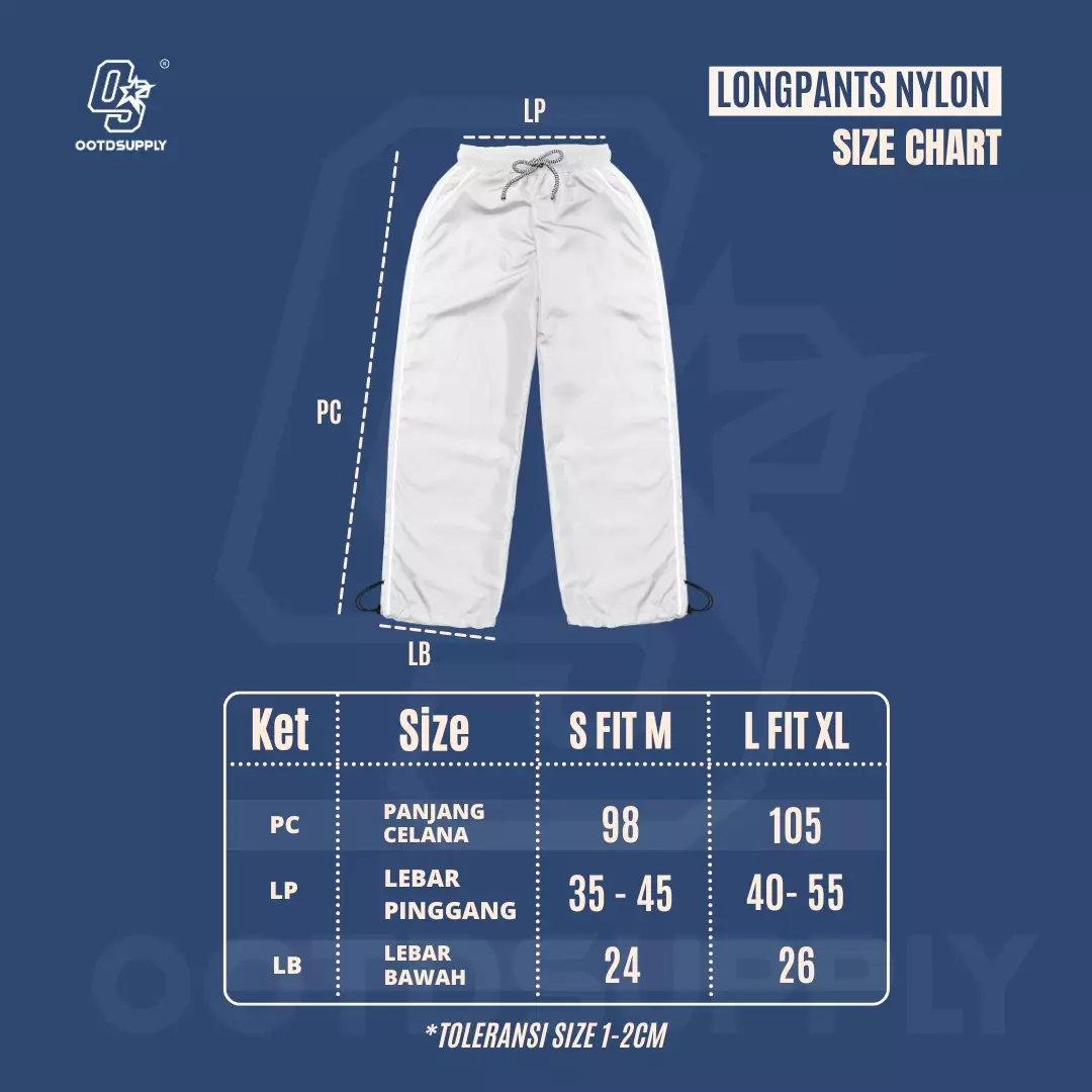 OOTDSUPPLY Celana Cargo Panjang Parachute Keystone Black | Celana Panjang Unisex LPPC001