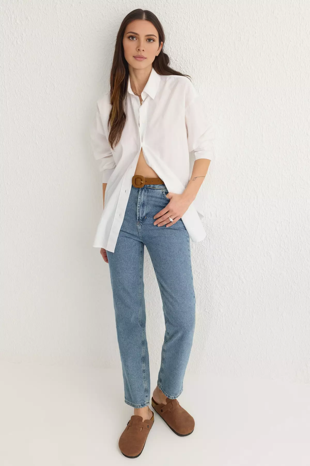 Brown Closed Front Flat Women's Sabo Slippers Takss25Te00001