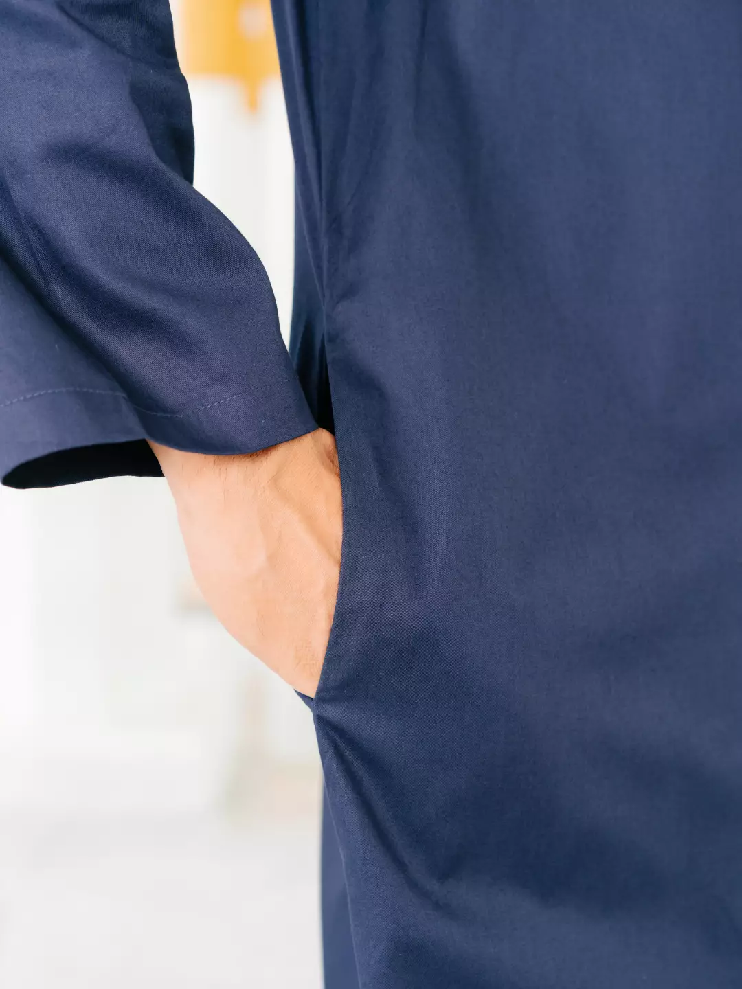 Adyatma Baju Koko Jubah Gamis Pria COTTON COMBED TWILL Navy Blue Regular Fit Baju Muslim Pria Lengan Panjang