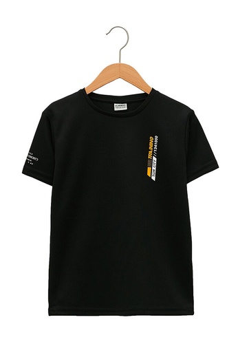 LC Waikiki black Printed Boy Short Sleeves T-Shirt BB947KAAABFD1FGS_1