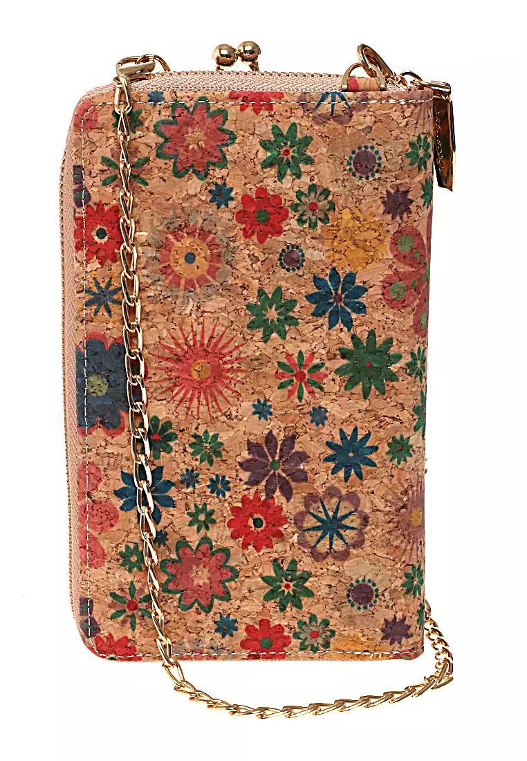 Tas Selempang Wanita Flower Dompet Sling Bag Multifungsi Many Slot Material Kulit Leather ORIGINAL